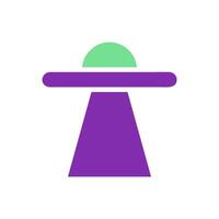 Ufo icon solid purple green colour universe symbol perfect. vector