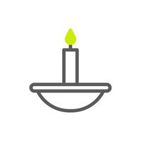 Candle icon duotone grey green colour ramadan symbol illustration perfect. vector