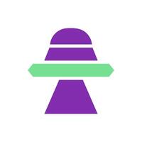 Ufo icon solid purple green colour universe symbol perfect. vector