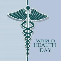 Abstract world heath day concept with medical symbol and stylish text on background. vector