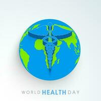 Abstract world heath day concept with medical symbol and stylish text on background. vector