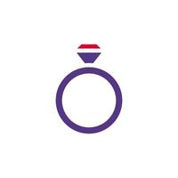 Ring love icon solid duocolor red purple style valentine illustration symbol perfect. vector