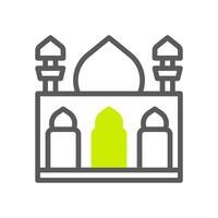 Mosque icon duotone grey green colour ramadan symbol illustration perfect. vector