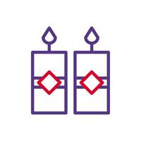 Candle icon duocolor red purple colour chinese new year symbol perfect. vector