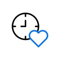 Smartwatch love icon duocolor blue black style valentine illustration symbol perfect. vector