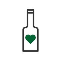 vino amor icono duotono verde negro estilo enamorado ilustración símbolo Perfecto. vector