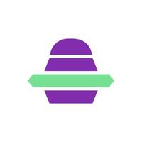 Ufo icon solid purple green colour universe symbol perfect. vector