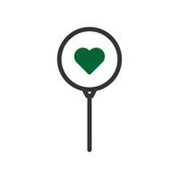 Balloon love icon duotone green black style valentine illustration symbol perfect. vector