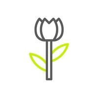 Flower icon duocolor green grey colour mother day symbol illustration. vector