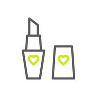 Lipstick love icon duocolor green grey colour mother day symbol illustration. vector