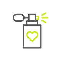 Perfume love icon duocolor green grey colour mother day symbol illustration. vector