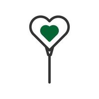 globo amor icono duotono verde negro estilo enamorado ilustración símbolo Perfecto. vector