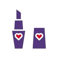 lápiz labial amor icono sólido rojo púrpura color madre día símbolo ilustración. vector