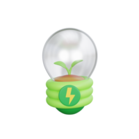 3d rendering eco light bulb ecology concept png