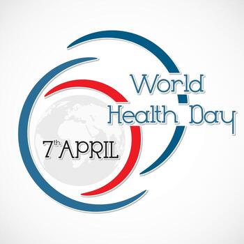 Abstract world heath day concept with globe and heart beat on background. vector