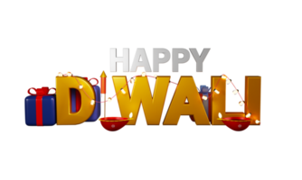 indisk festival av lampor, Lycklig diwali begrepp. 3d framställa. png
