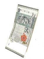 aislado blanco foto de uno ringgit malasio banco notas