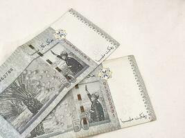 Isolated white photo of two 50 ringgit notes malaysian.