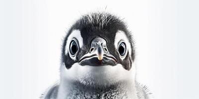 . . Photo illustration of little baby penguin cute funny face. Graphic Art