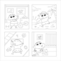 Collection of Children's Coloring Books Stories of Smart and Cute Children's Characters vector