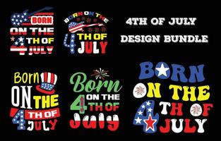 Born on the 4th of July my new and unique design for t-shirt, cards, frame artwork, bags, mugs, stickers, tumblers, phone cases, print etc. vector