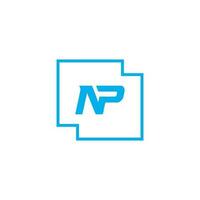 Abstract letter NP logo. This logo icon incorporate with abstract shape in the creative way vector