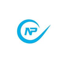 Abstract letter NP logo. This logo icon incorporate with abstract shape in the creative way vector