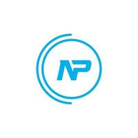 Abstract letter NP logo. This logo icon incorporate with abstract shape in the creative way vector