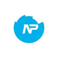 Abstract letter NP logo. This logo icon incorporate with abstract shape in the creative way vector