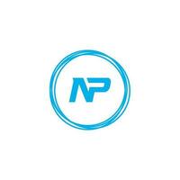 Abstract letter NP logo. This logo icon incorporate with abstract shape in the creative way vector