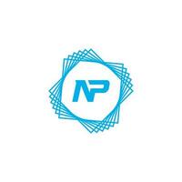 Abstract letter NP logo. This logo icon incorporate with abstract shape in the creative way vector