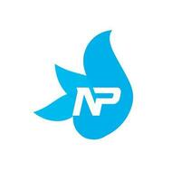 Abstract letter NP logo. This logo icon incorporate with abstract shape in the creative way vector