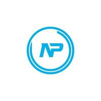 Abstract letter NP logo. This logo icon incorporate with abstract shape in the creative way vector