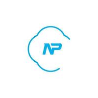 Abstract letter NP logo. This logo icon incorporate with abstract shape in the creative way vector