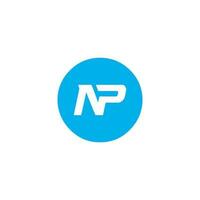 Abstract letter NP logo. This logo icon incorporate with abstract shape in the creative way vector