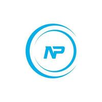 Abstract letter NP logo. This logo icon incorporate with abstract shape in the creative way vector