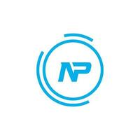 Abstract letter NP logo. This logo icon incorporate with abstract shape in the creative way vector