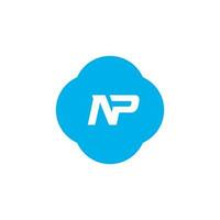 Abstract letter NP logo. This logo icon incorporate with abstract shape in the creative way vector