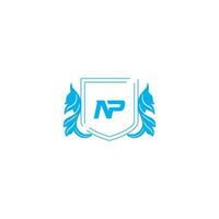 Abstract letter NP logo. This logo icon incorporate with abstract shape in the creative way vector