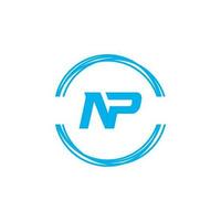 Abstract letter NP logo. This logo icon incorporate with abstract shape in the creative way vector