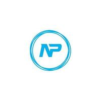 Abstract letter NP logo. This logo icon incorporate with abstract shape in the creative way vector