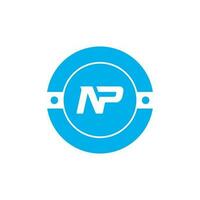 Abstract letter NP logo. This logo icon incorporate with abstract shape in the creative way vector