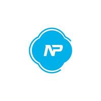 Abstract letter NP logo. This logo icon incorporate with abstract shape in the creative way vector