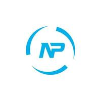 Abstract letter NP logo. This logo icon incorporate with abstract shape in the creative way vector