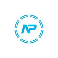 Abstract letter NP logo. This logo icon incorporate with abstract shape in the creative way vector