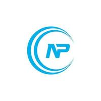 Abstract letter NP logo. This logo icon incorporate with abstract shape in the creative way vector