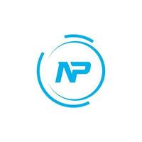 Abstract letter NP logo. This logo icon incorporate with abstract shape in the creative way vector