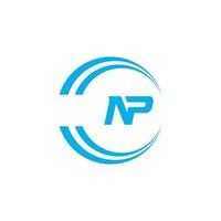 Abstract letter NP logo. This logo icon incorporate with abstract shape in the creative way vector