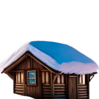 escapar a un cubierto de nieve cabaña generativo con ai png