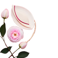 Pink white rose isolated generative with AI png